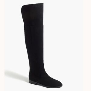 J. Crew Over The Knee Tall Microsuede Black Boots - Size 6 Womens - Style AG056
